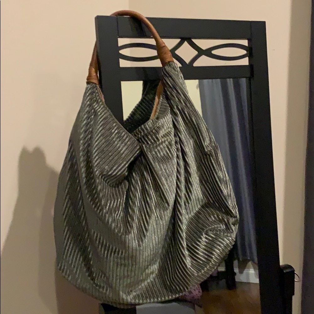 Slouchy velvet Anthropologie tote